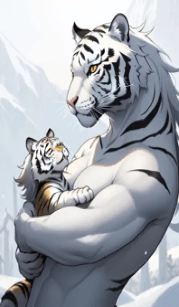 [LINE着せ替え] 虎，雪地の主 0i69の画像1