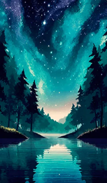 [LINE着せ替え] 綺麗な星空の夜景着せかえ#22の画像1