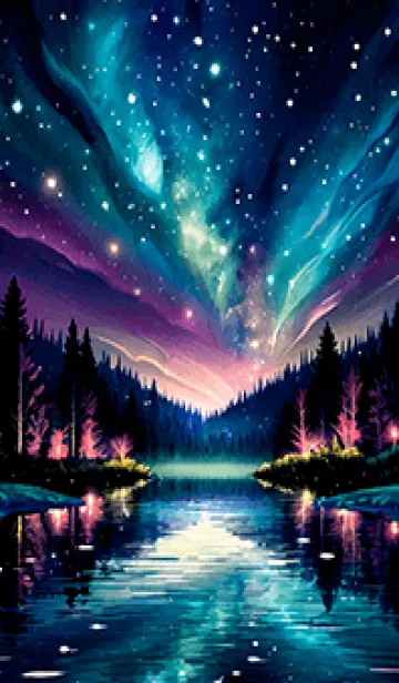 [LINE着せ替え] 綺麗な星空の夜景着せかえ#23の画像1