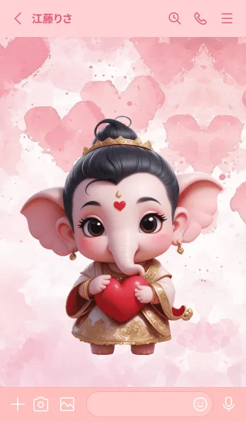 [LINE着せ替え] Cute Ganasha For Love Theme (JP)の画像2