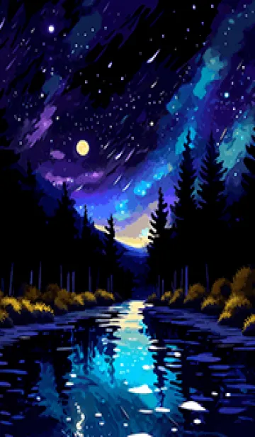 [LINE着せ替え] 綺麗な星空の夜景着せかえ#26の画像1