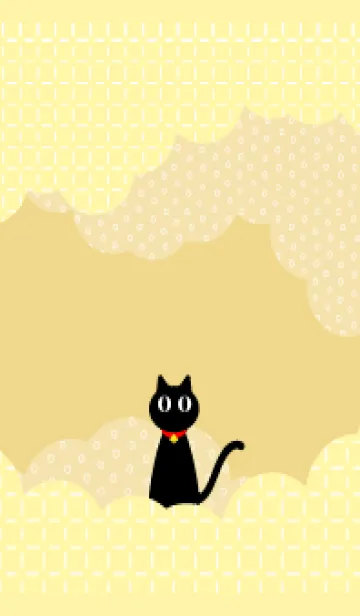 [LINE着せ替え] クロネコちゃん 薄い黄色の画像1