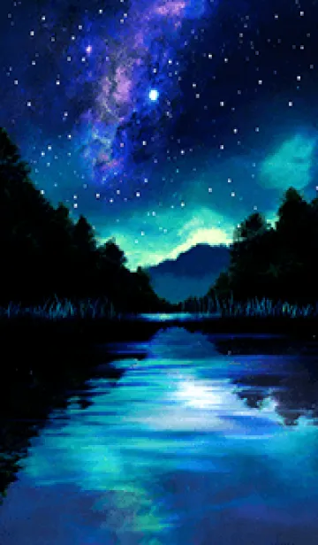 [LINE着せ替え] 綺麗な星空の夜景着せかえ#28の画像1