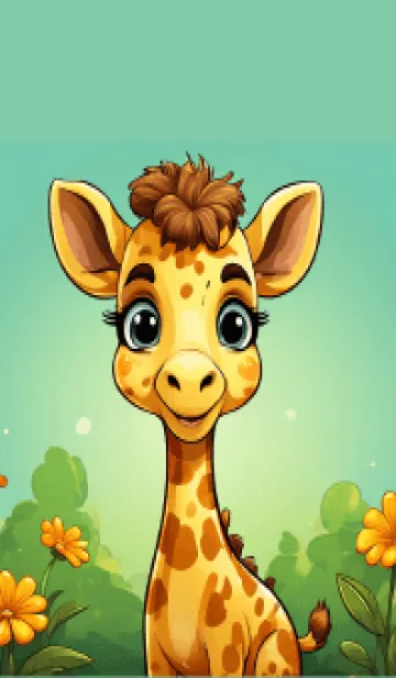 [LINE着せ替え] Cute giraffe cartoon (JP)の画像1