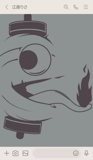 [LINE着せ替え] kabemon-提灯おばけ アルミニウムグレイの画像2