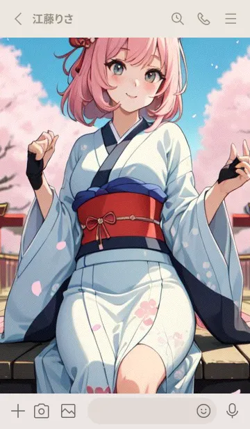 [LINE着せ替え] 浮世絵の桜猫 GDfWの画像2