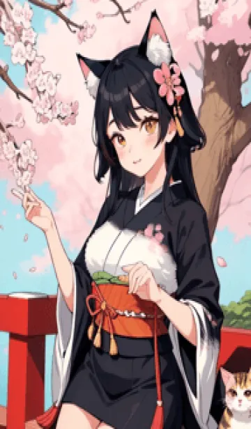 [LINE着せ替え] 浮世絵の桜猫 ORusの画像1