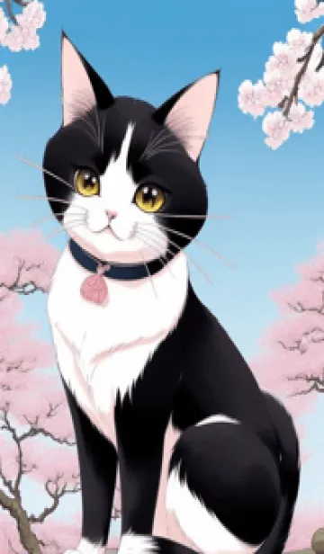 [LINE着せ替え] 浮世絵の桜猫 81adの画像1