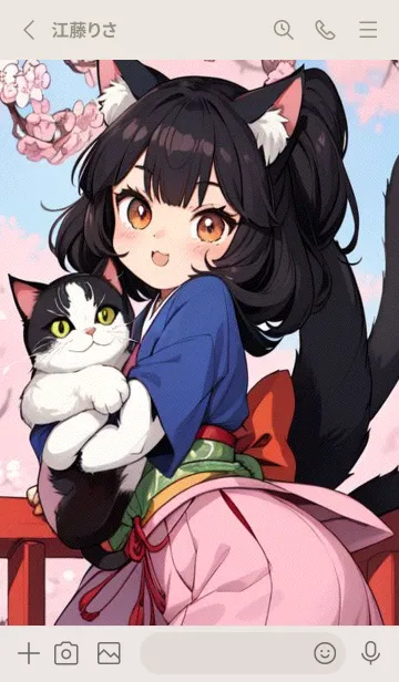 [LINE着せ替え] 浮世絵の桜猫 uNa9の画像2
