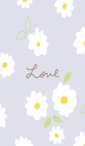 [LINE着せ替え] 白いお花と葉っぱ。2の画像1