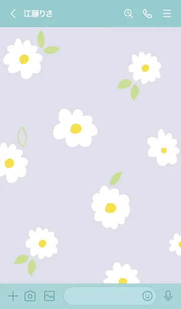 [LINE着せ替え] 白いお花と葉っぱ。2の画像2