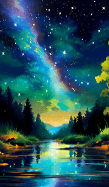 [LINE着せ替え] 綺麗な星空の夜景着せかえ#31の画像1