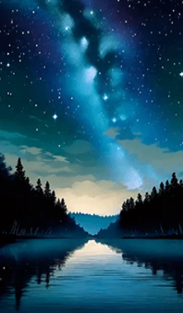 [LINE着せ替え] 綺麗な星空の夜景着せかえ#32の画像1