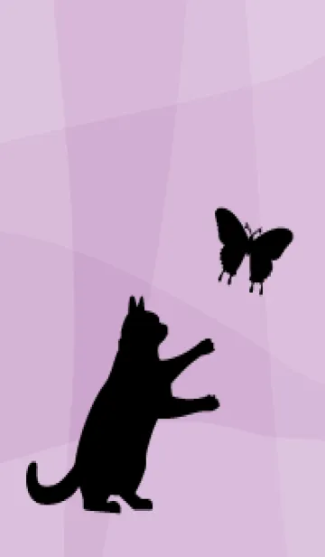 [LINE着せ替え] light purple 蝶と猫の画像1