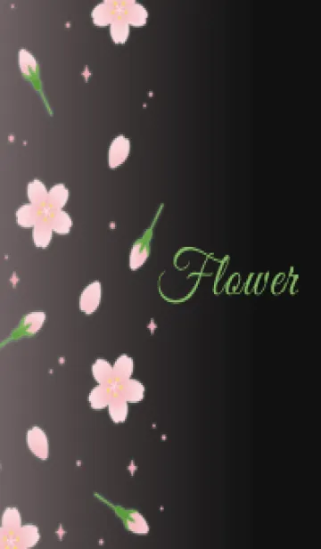 [LINE着せ替え] Flower 006 【桜×黒】の画像1