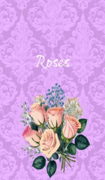 [LINE着せ替え] light purple 洋風の薔薇の花束の画像1