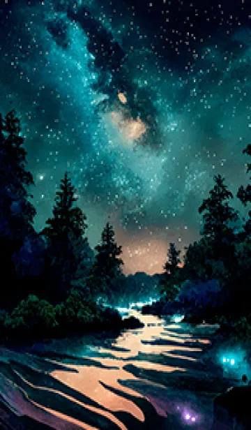 綺麗な星空の夜景着せかえ#36の着せ替えメイン画像