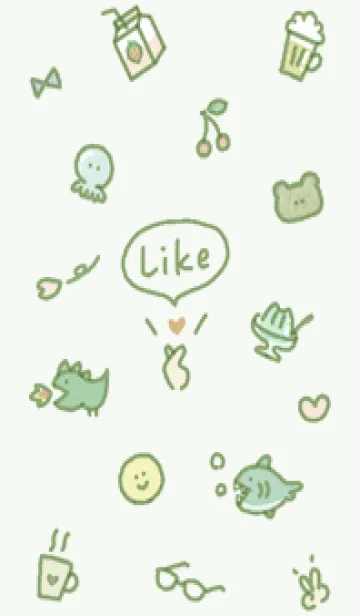 [LINE着せ替え] greenハッピーアイコン06_1の画像1