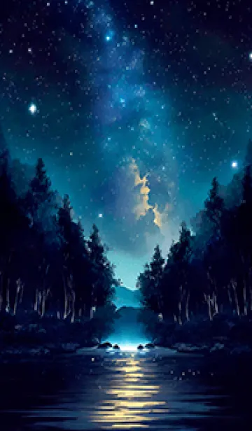 [LINE着せ替え] 綺麗な星空の夜景着せかえ#41の画像1