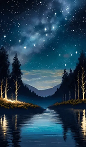 [LINE着せ替え] 綺麗な星空の夜景着せかえ#44の画像1
