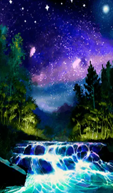 [LINE着せ替え] 綺麗な星空の夜景着せかえ#45の画像1