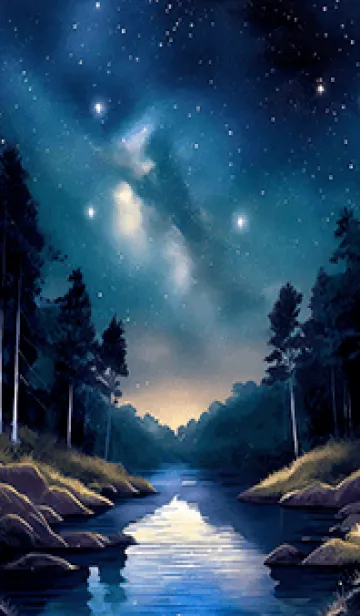綺麗な星空の夜景着せかえ#48の着せ替えメイン画像
