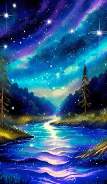 [LINE着せ替え] 綺麗な星空の夜景着せかえ#50の画像1