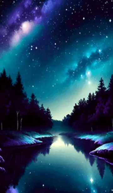 [LINE着せ替え] 綺麗な星空の夜景着せかえ#51の画像1