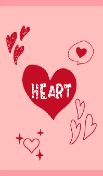 [LINE着せ替え] 手描きのハート 薄いピンクの画像1