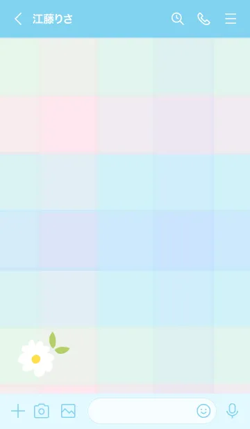 [LINE着せ替え] デイジー チェック柄2の画像2