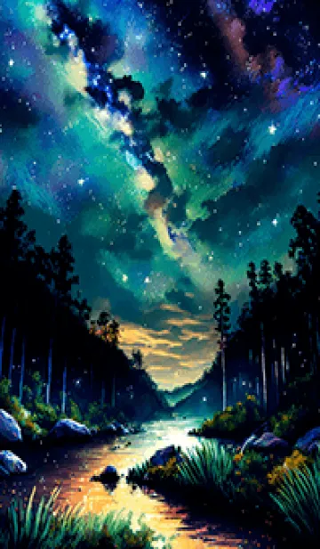 [LINE着せ替え] 綺麗な星空の夜景着せかえ#58の画像1