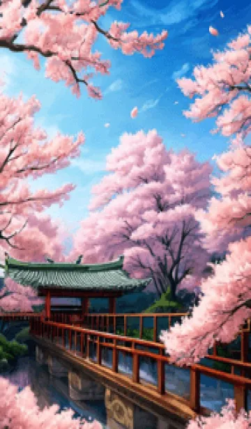 [LINE着せ替え] 浮世絵の桜猫 oKPdの画像1