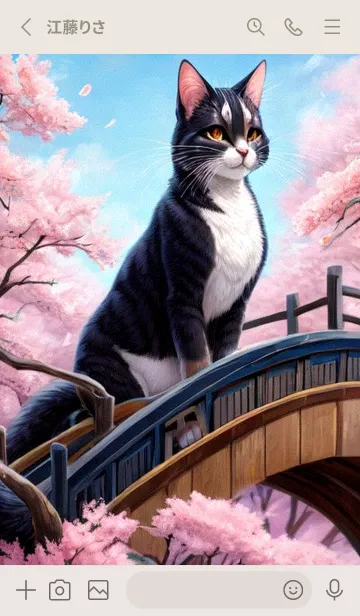 [LINE着せ替え] 浮世絵の桜猫 PyQMの画像2