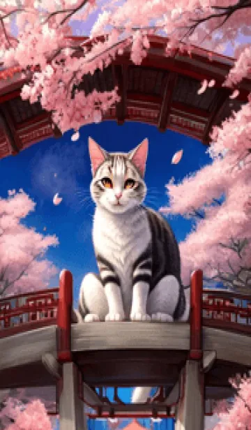 [LINE着せ替え] 浮世絵の桜猫 vtiFの画像1