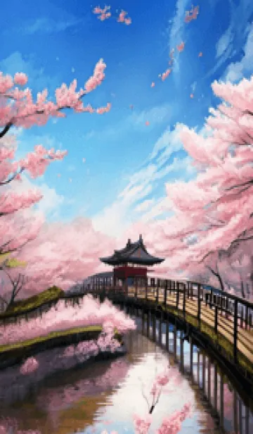 [LINE着せ替え] 浮世絵の桜猫 qC1mの画像1