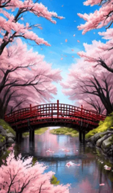 [LINE着せ替え] 浮世絵の桜猫 U2Xwの画像1