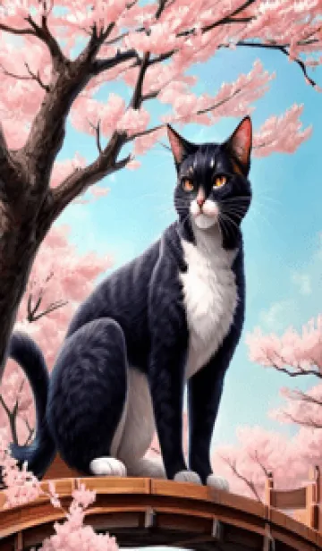 [LINE着せ替え] 浮世絵の桜猫 1e7cの画像1