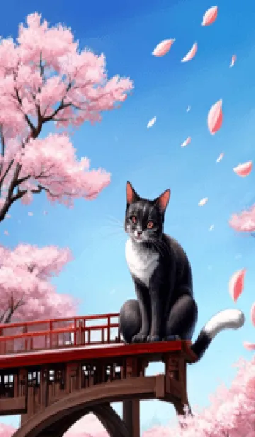 [LINE着せ替え] 浮世絵の桜猫 0XT8の画像1