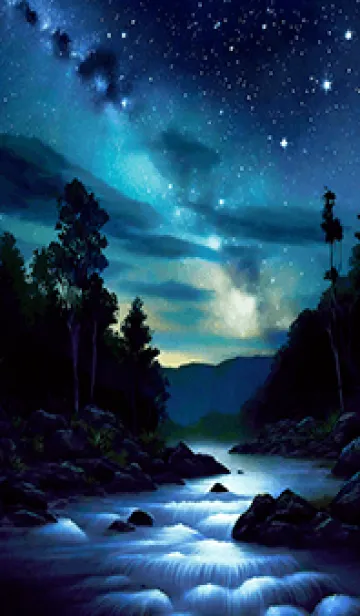 [LINE着せ替え] 綺麗な星空の夜景着せかえ#68の画像1