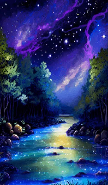 [LINE着せ替え] 綺麗な星空の夜景着せかえ#63の画像1