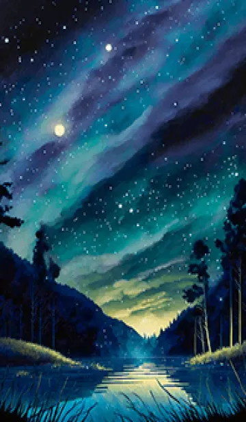 [LINE着せ替え] 綺麗な星空の夜景着せかえ#60の画像1