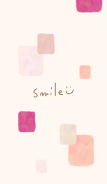 [LINE着せ替え] 水彩 ピンク 四角15の画像1