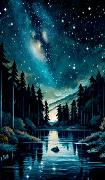 [LINE着せ替え] 綺麗な星空の夜景着せかえ#76の画像1