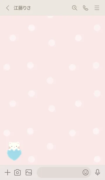 [LINE着せ替え] もこもこハート -ねこ- ピンク ドット 2の画像2