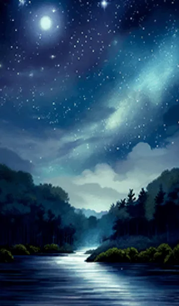 [LINE着せ替え] 綺麗な星空の夜景着せかえ#81の画像1