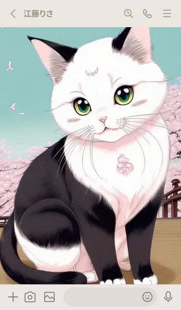 [LINE着せ替え] 浮世絵の桜猫 Shy9の画像2