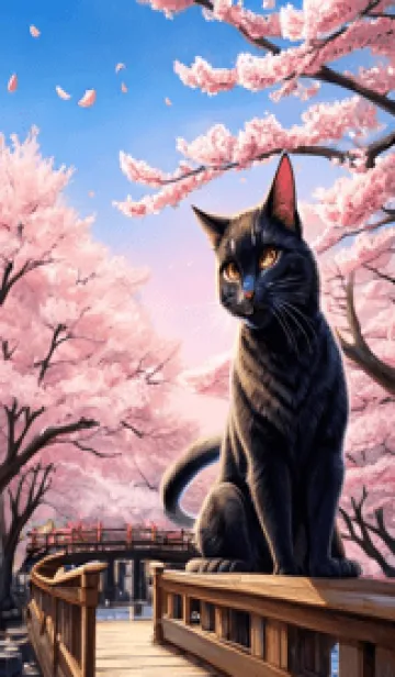 [LINE着せ替え] 浮世絵の桜猫 juuYの画像1