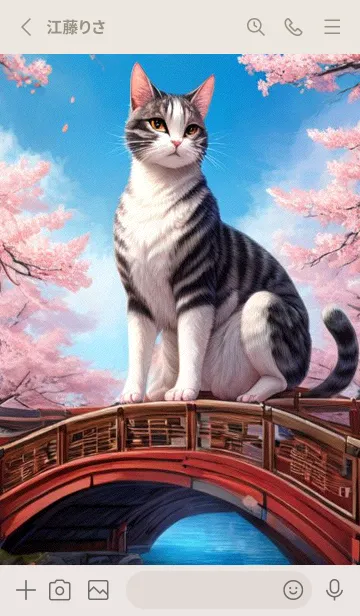 [LINE着せ替え] 浮世絵の桜猫 m2rRの画像2