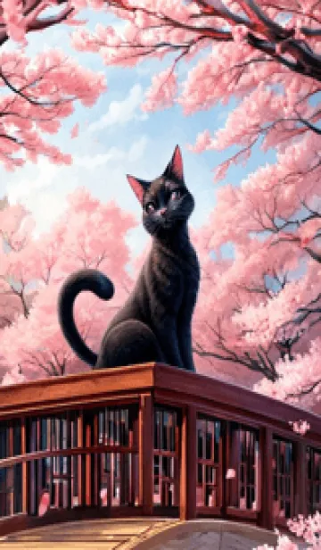 [LINE着せ替え] 浮世絵の桜猫 pShcの画像1