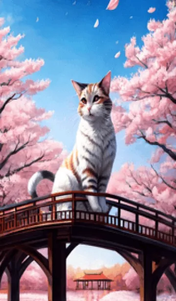 [LINE着せ替え] 浮世絵の桜猫 dmeJの画像1